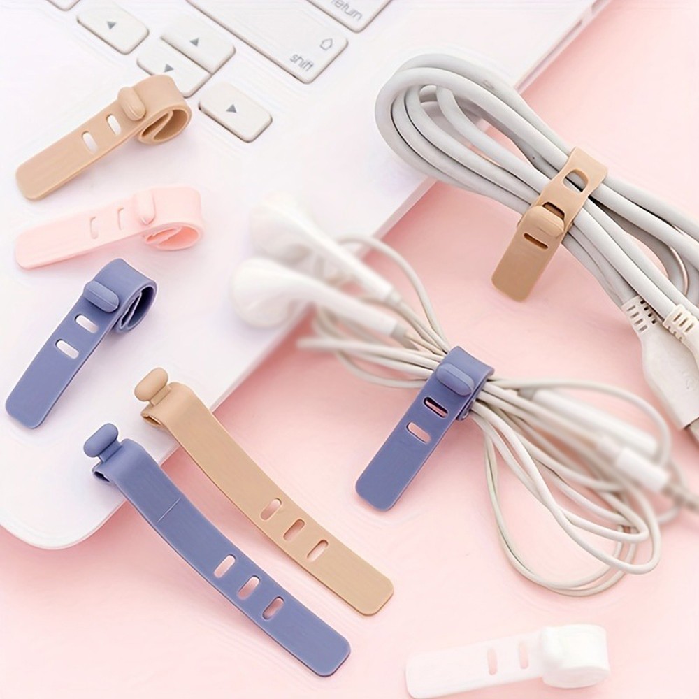 Functional Office Cord Straps with Adjustable Fit for Computer & Charger Cables