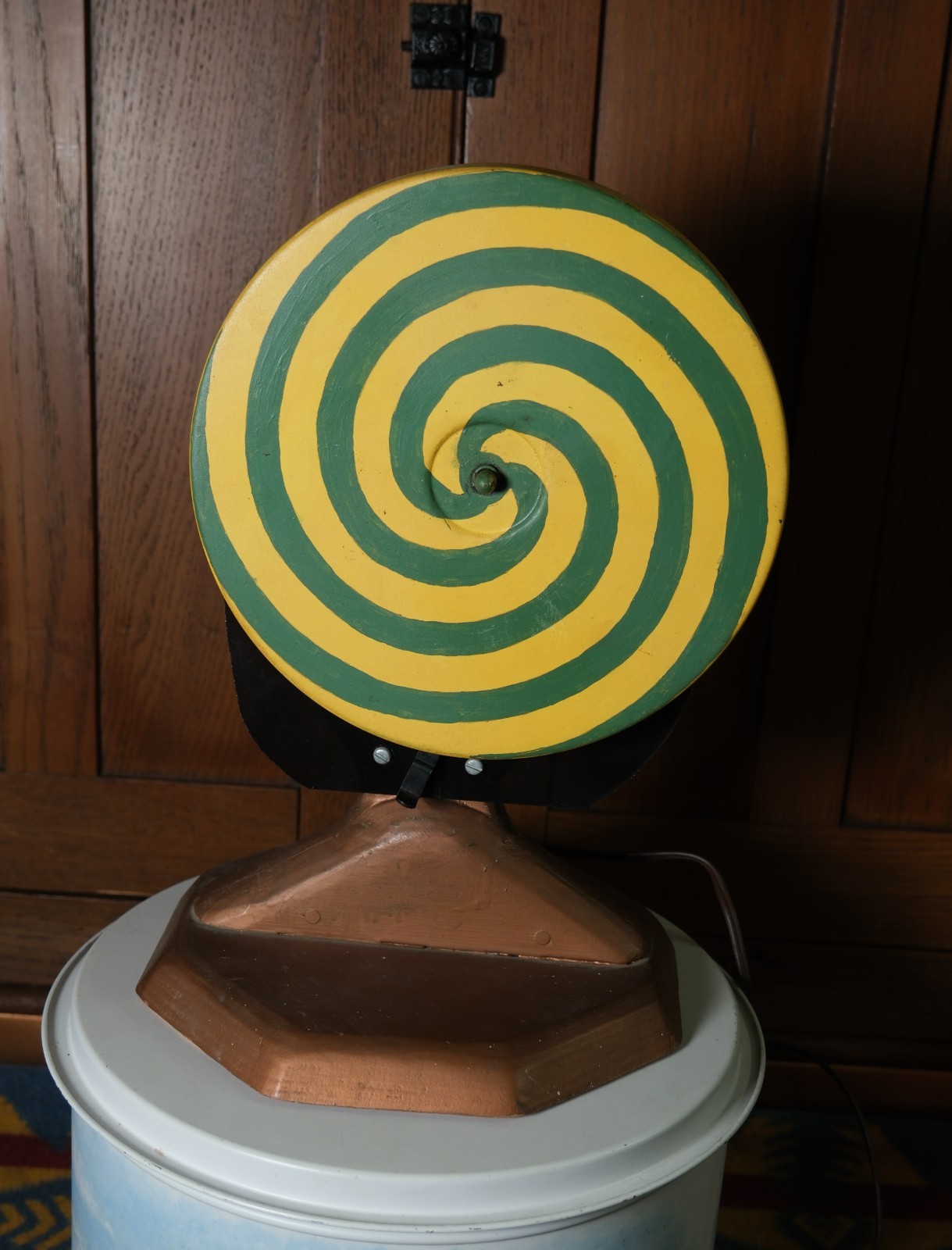 Vtg 1950's 1960's Motorized Hypnosis Vortex Wheel Hippy Drug Trip Folk Art AS-IS