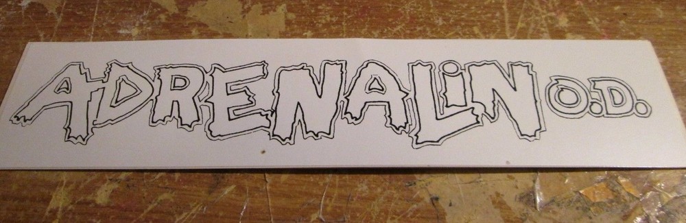 ADRENALIN O.D. STICKER COLLECTIBLE RARE VINTAGE  90'S METAL   ADRENALIN OD