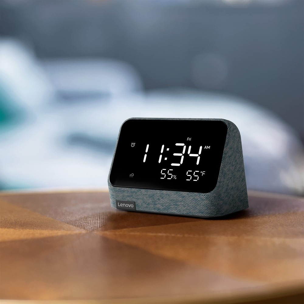 Lenovo Smart Clock Essential with Alexa Built-in - Hemp Blue (US version)
