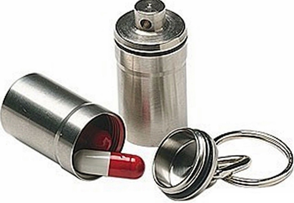 Key Chain Pill Holders, Water/Humidity proof, Select: Color & Size
