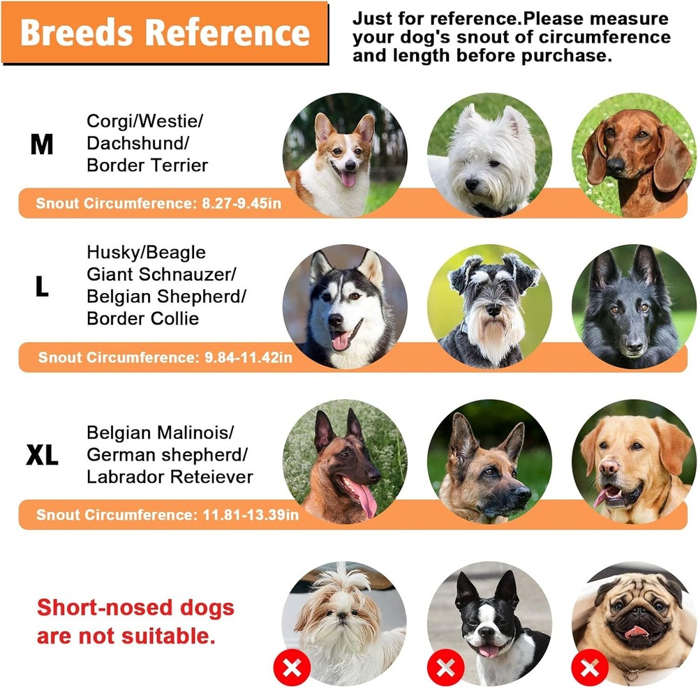 Dog Muzzle Adjustable Dog Basket Muzzle W/ Movable Cover to Prevent Biting