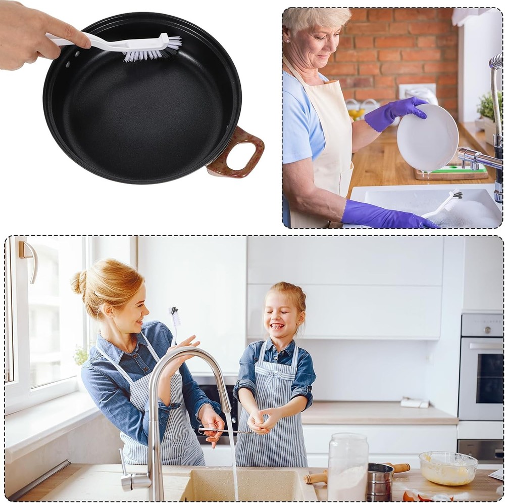 4PCS Right Angle Kitchen Scrub Brushes Small Crevice Cleaning Tools with Stiff B