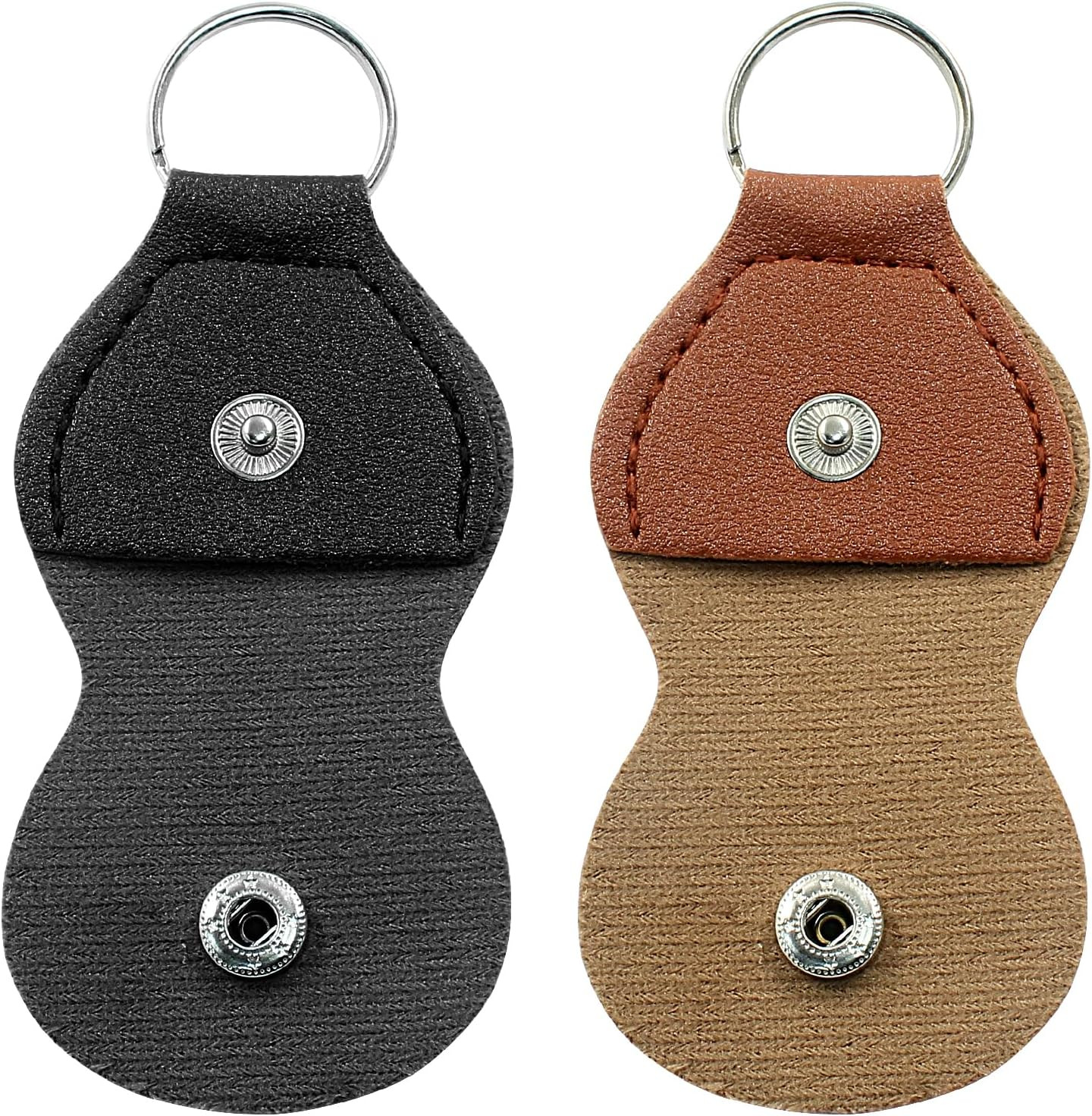 2 Pcs Guitar Picks Holder Case - Leather Guitar Picks Keychain Holder Cases Bag