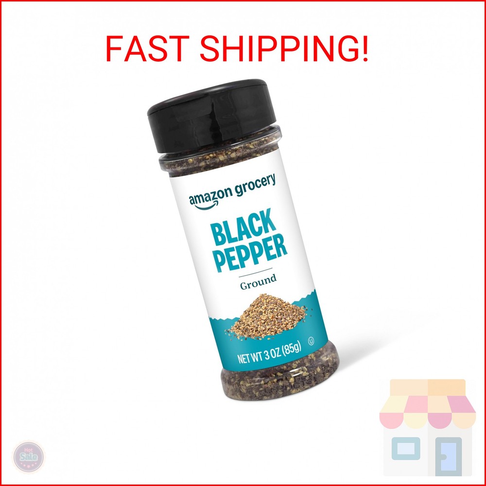 Amazon Grocery, Ground Black Pepper, 3 Oz