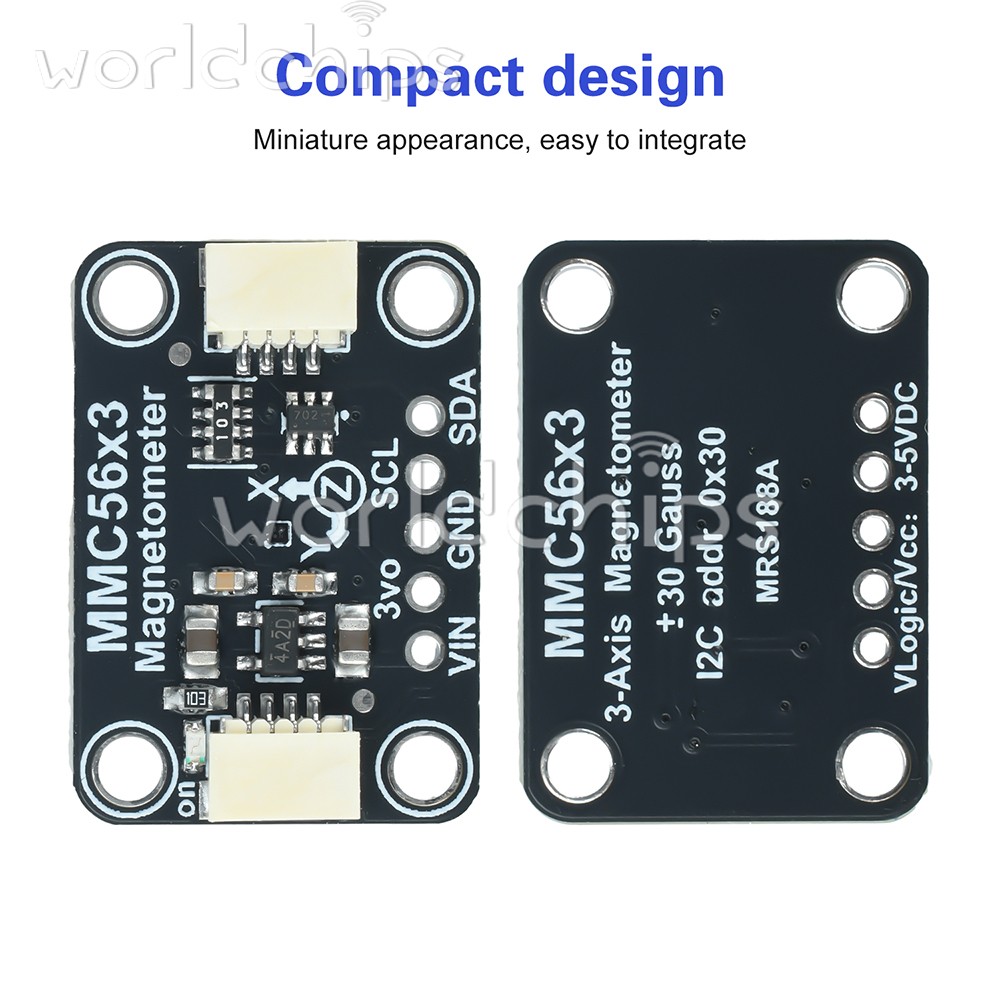 MMC5603 Three-axis Magnetometer Module Compatible with STEMMA QT/Qwiic interface