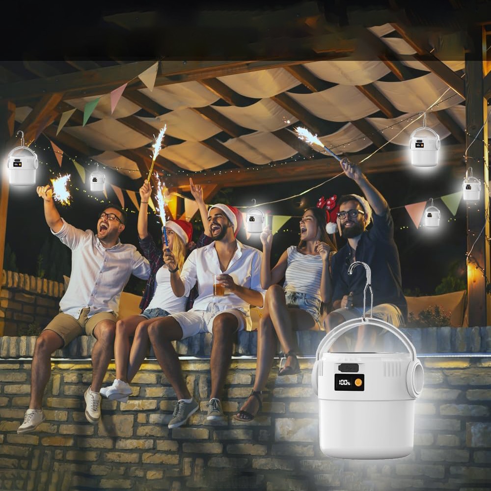 2Pcs Rechargeable LED Flashlight Solar Powered Camping Tent Light Lantern Lamp