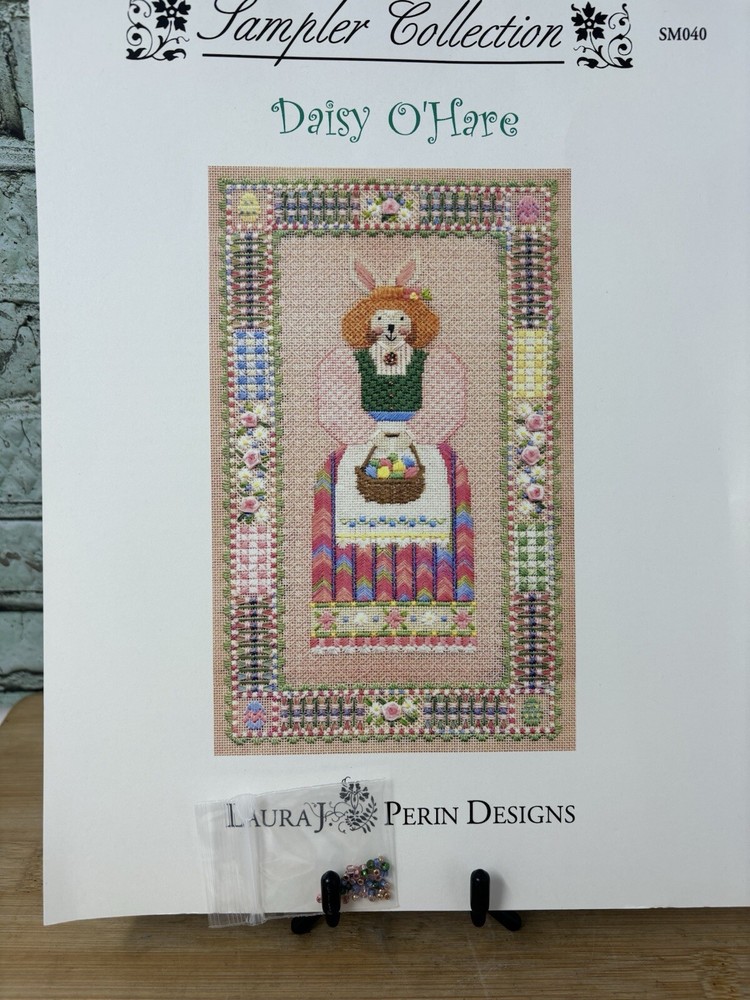 Laura Perin Sampler Collection "DAISY O’HARE" Needlepoint Pattern Chart & Beads