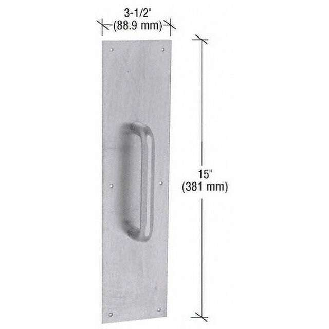 CRL 67SS Brushed Stainless 15" Plate with 6" Round Solid Handle Pull