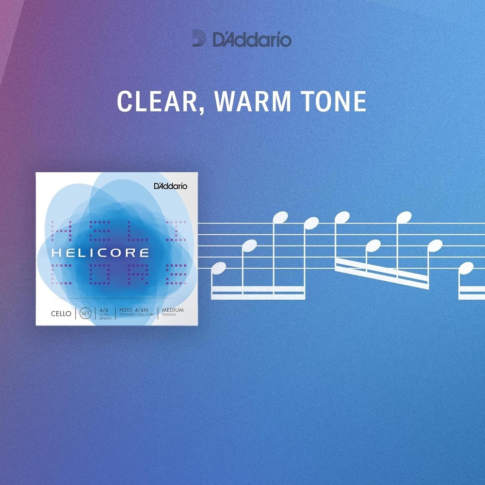 Helicore 4/4 Size Violin Strings Set with Plain Steel E String - H310 4/4M - ...