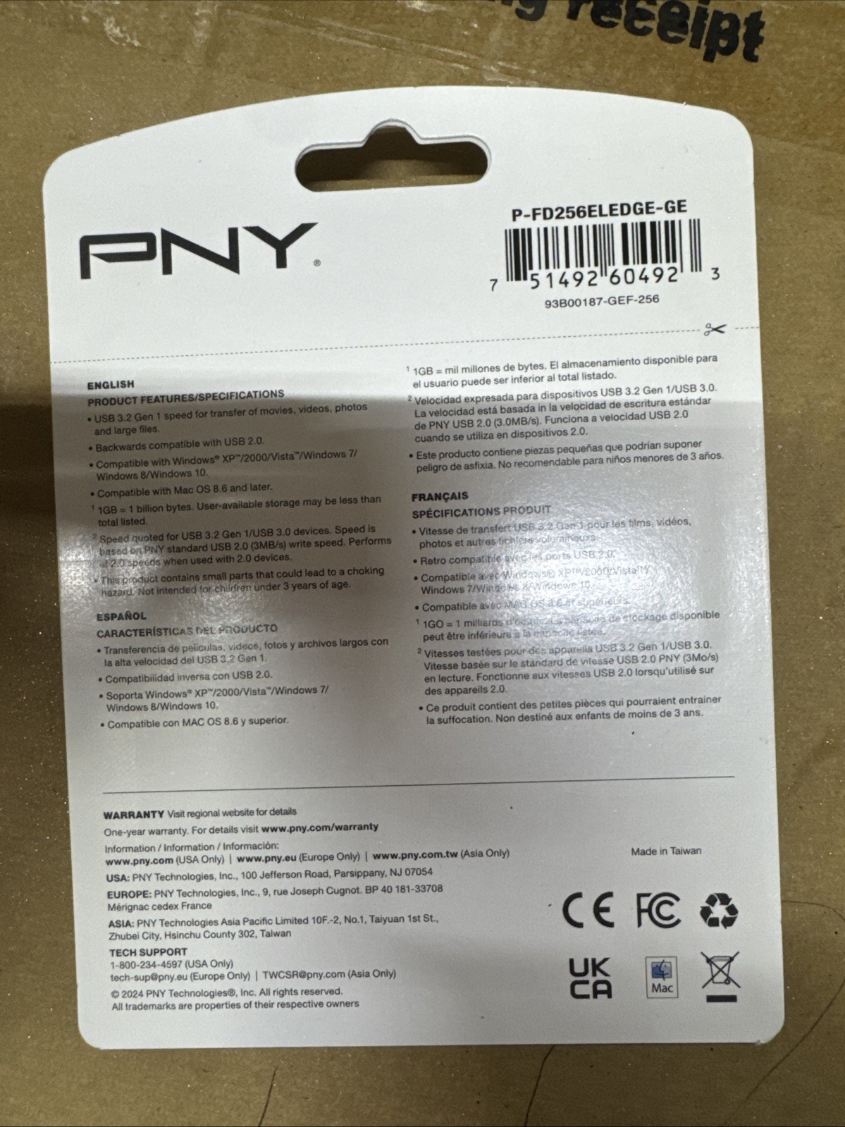 PNY 256GB USB 3.2 Flash Drive (P-FD256ELEDGE-GE)