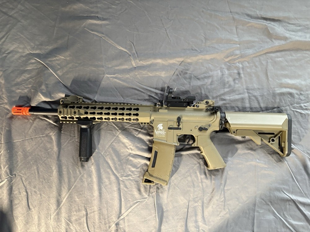Lancer Tactical Gen 2 Tan Airsoft Rifle + starter bundle
