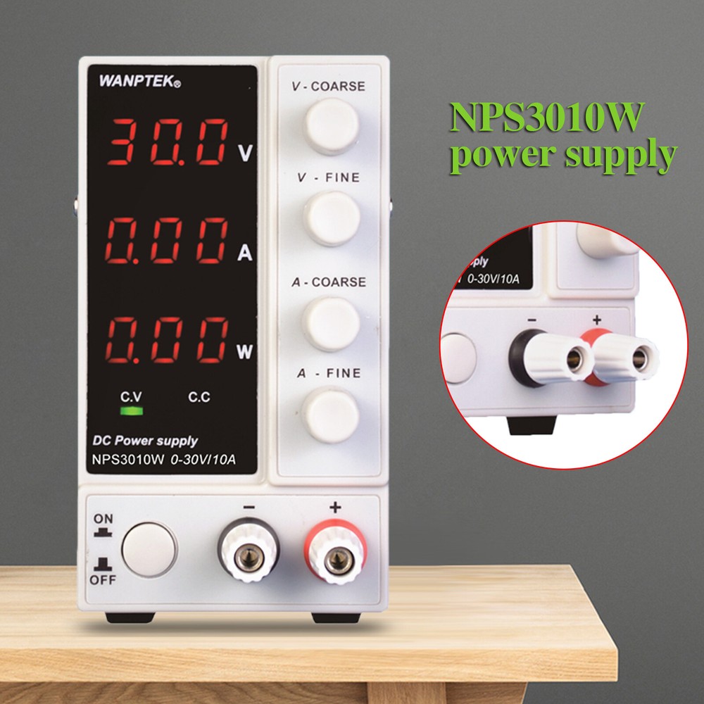 0-30V 0-10A Lab DC Power Supply Precision Digital Display Variable Three Window