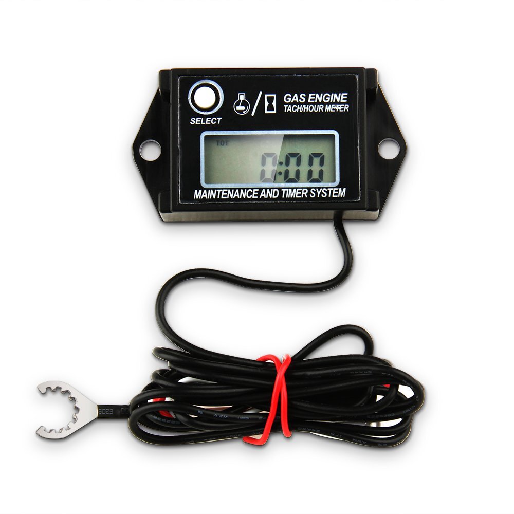 Gas Engine Digital Tachometer/Hour Meter with Adjustable Resettable Job Timer