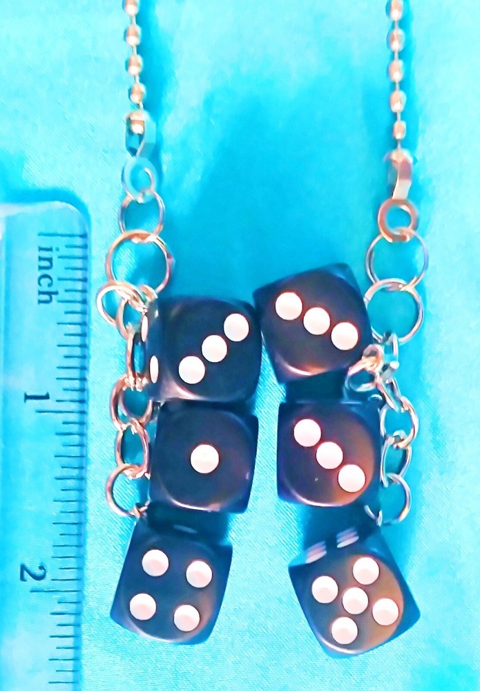 Set of Two ~ Three BLACK DICE ~ Ceiling Fan Pulls