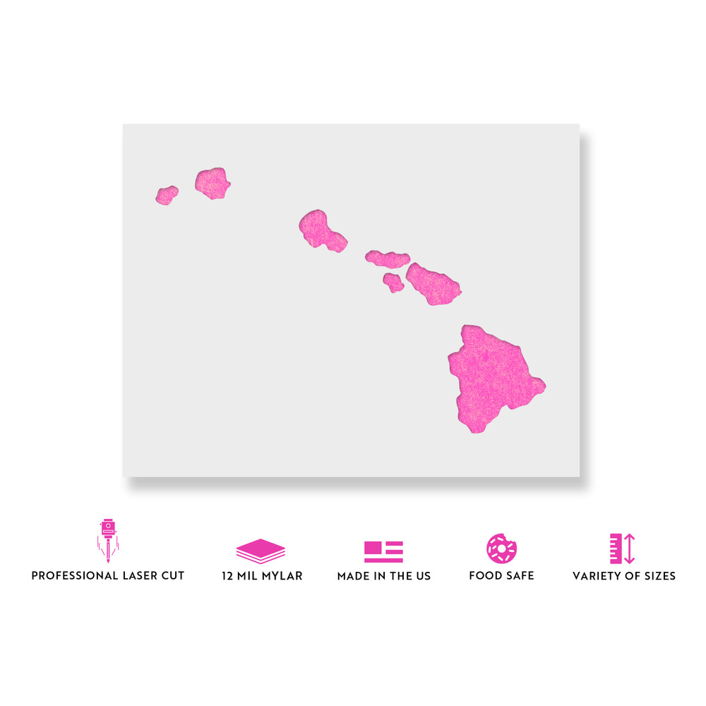 Hawaii State Stencil - Durable & Reusable Mylar Stencils