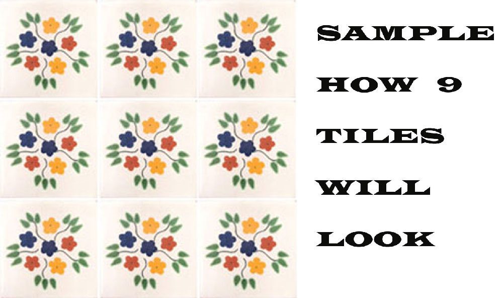 #C005 MEXICAN CERAMIC HANDMADE TALAVERA TILE SETS