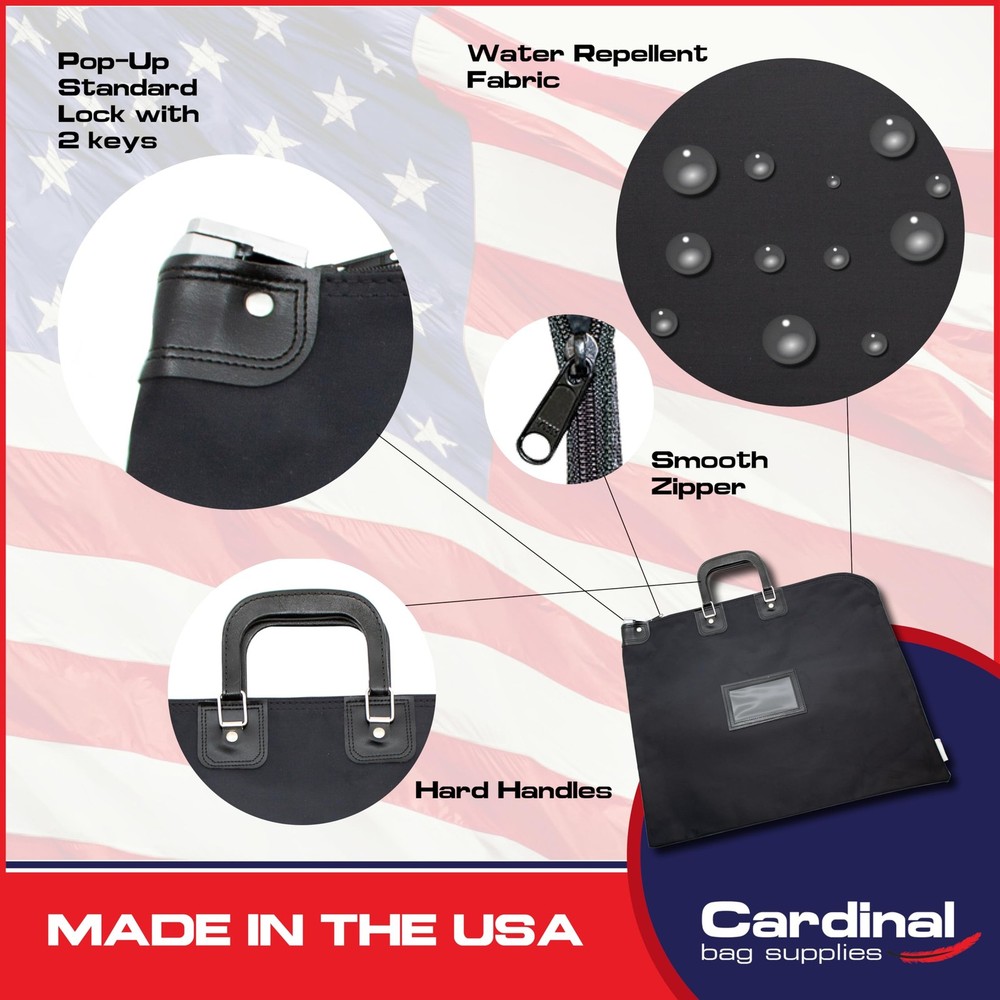 Large Locking Document Bag with Handles, Security Bag with Lock, HIPAA Compli