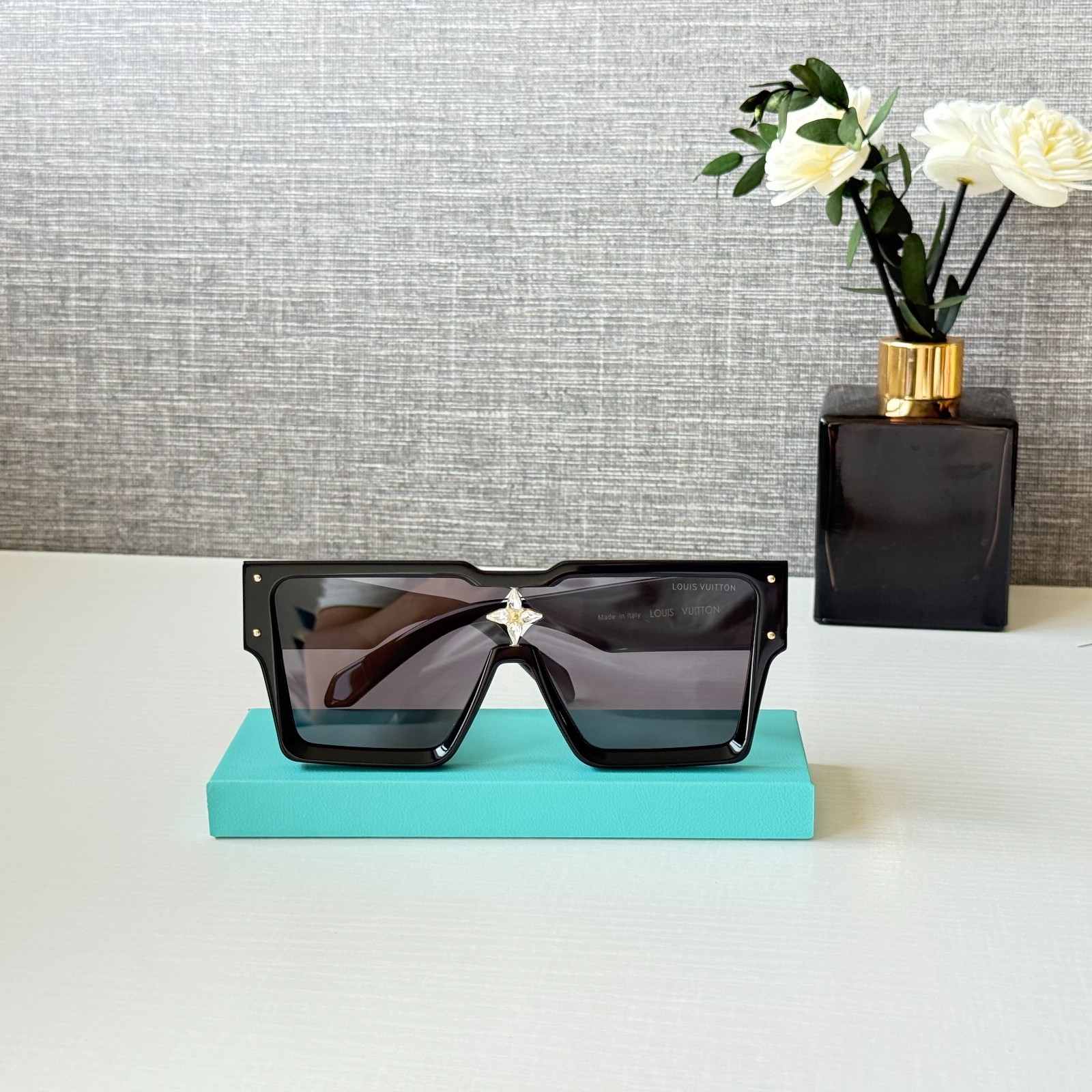 Louis Vuitton Z1578E “Cyclone” Black Sunglasses Adorned with Swarovski Crystals