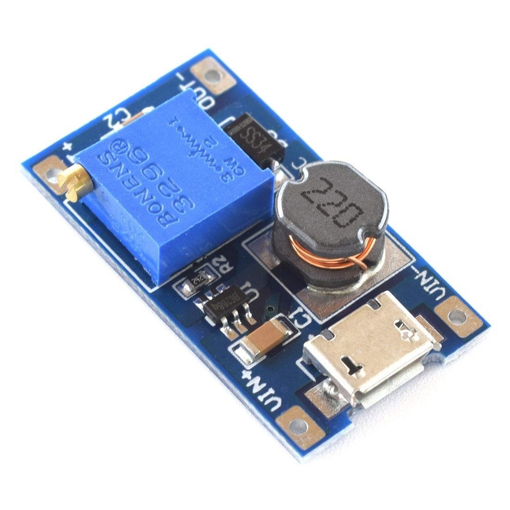5 PCS 2A Micro-USB Step Up Boost Module 2-24V IN 5V 9V 12V 28V Adjustable Output