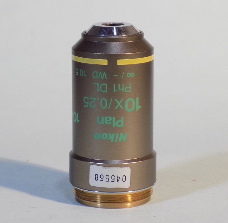 Nikon Plan 10x / 0.25 Ph1 DL Microscope Objective Lens 045568 EX+