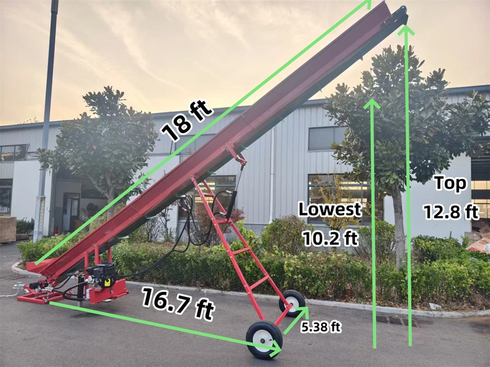 Firewood Conveyor 19.88ft Lifter Elevator 7HP Gasoline Powered w/ Raton Engine