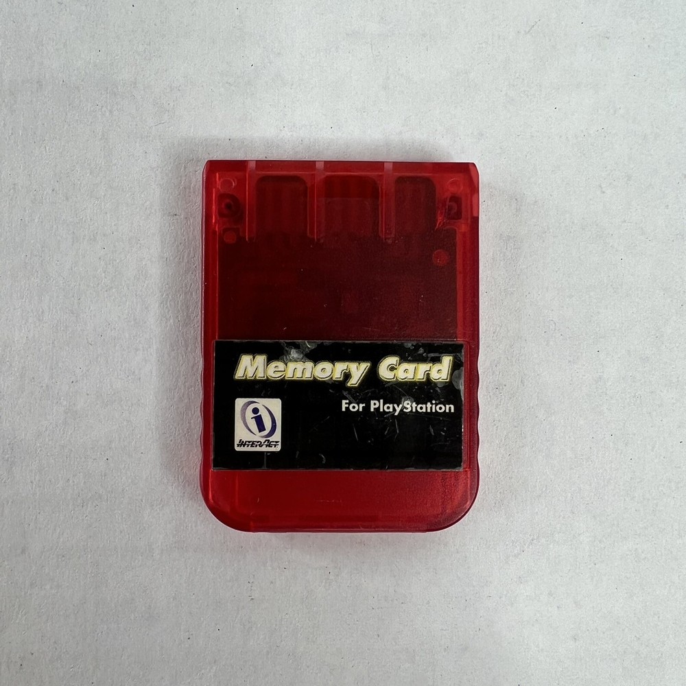 OEM Playstation Memory Card Red Clear