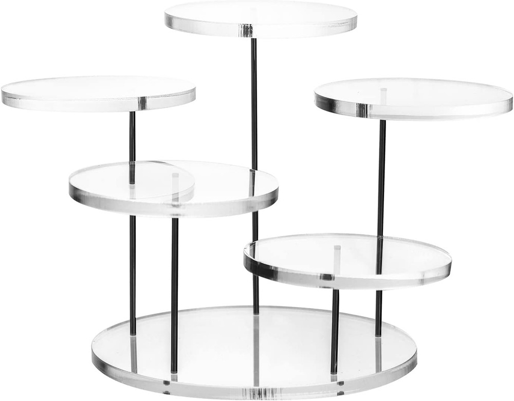 Round Acrylic Products Display Riser Stands 5 Tier Displaying Risers Display New