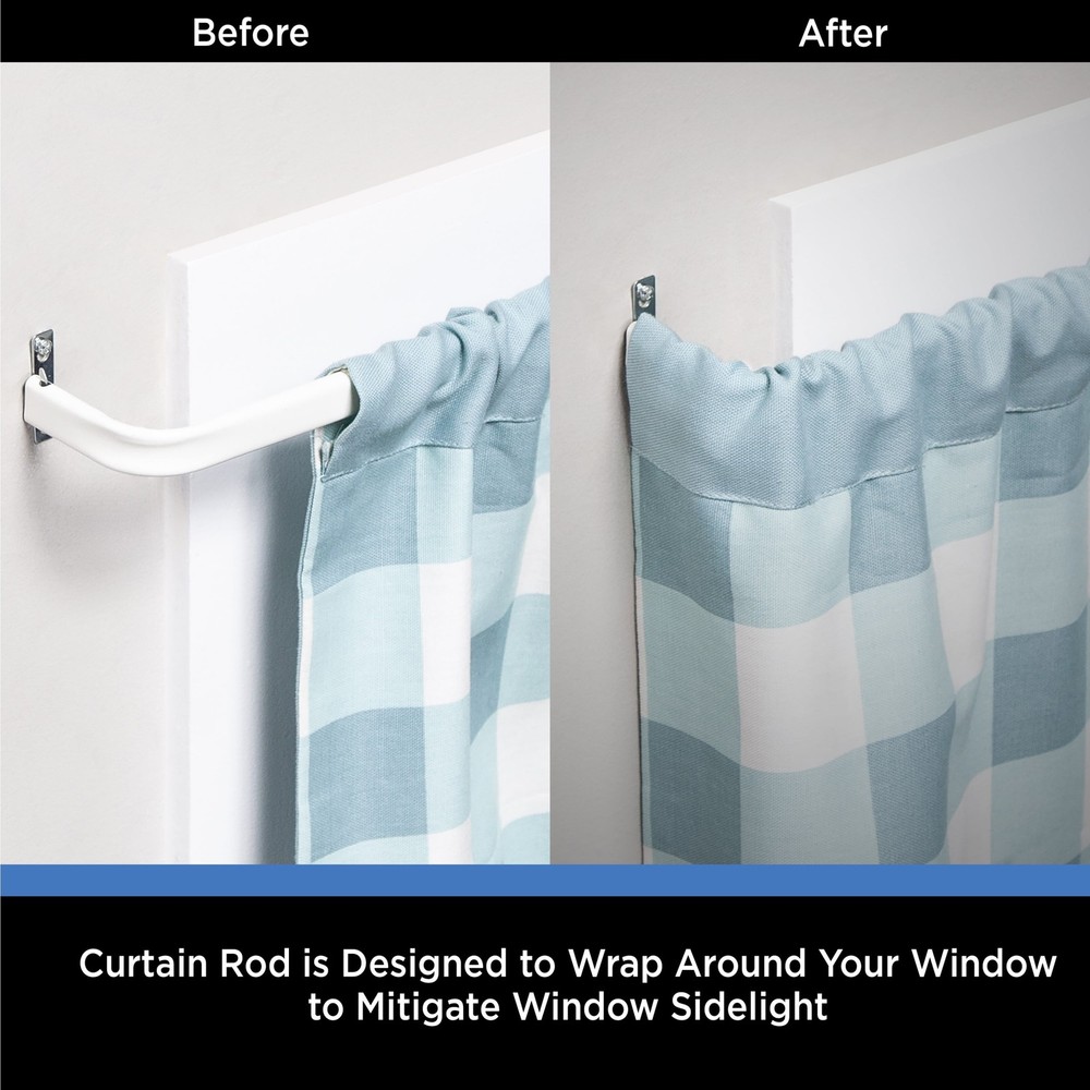 2" Basic Metal Wrap Around Adjustable Curtain Rod 84-120" Adjustable Length