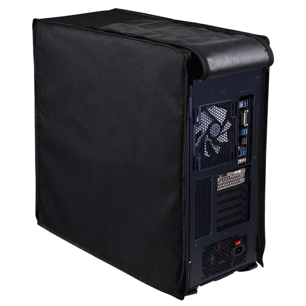 Computer CPU Dust Cover, Waterproof Desktop PC Mid-Tower Host Black