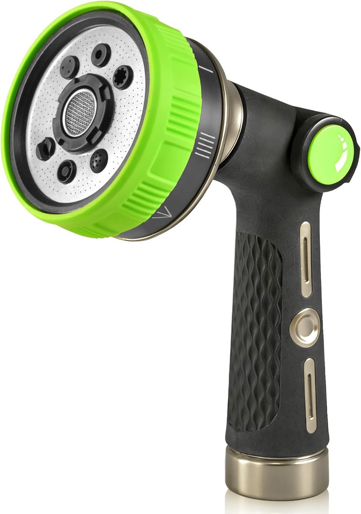 Heavy Duty Garden Hose Sprayer Nozzle with 8 Patterns and Flow Control