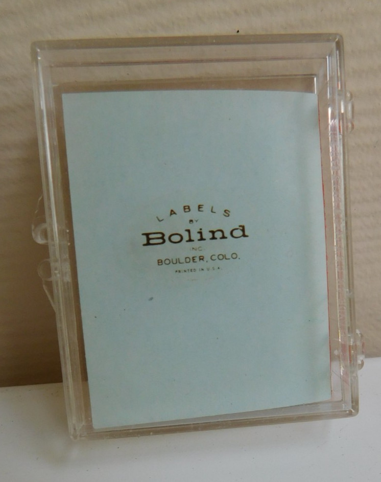 "Dear Letter" 54 Mini Notes Labels Plastic Case Vintage Bolind Boulder USA
