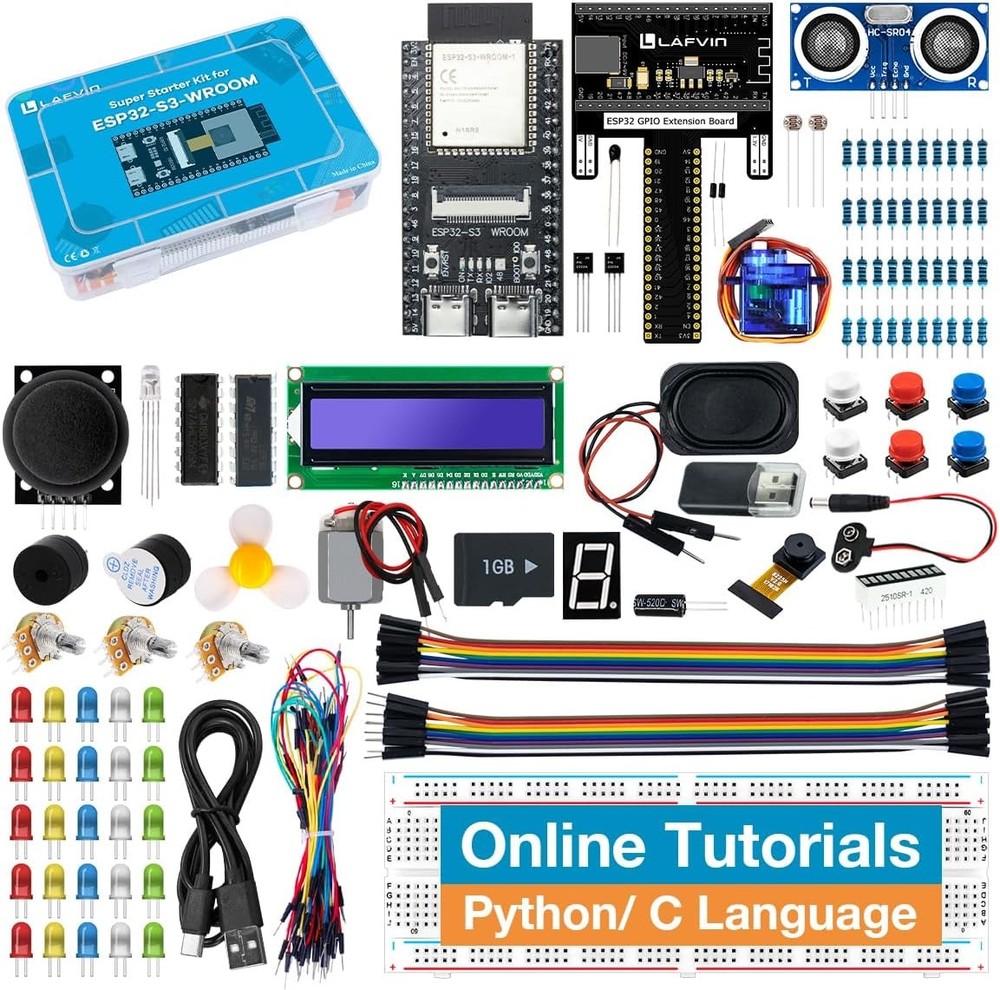 Super Starter Kit for ESP32-S3-WROOM MicroPython and C Language Programming Kit