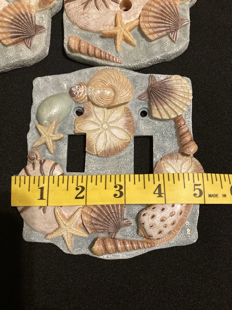 SEASIDE BEACH OUTLET WALL PLATE COVERS SINGLE OUTLET SWITCH DOUBLE SEA SHELLS