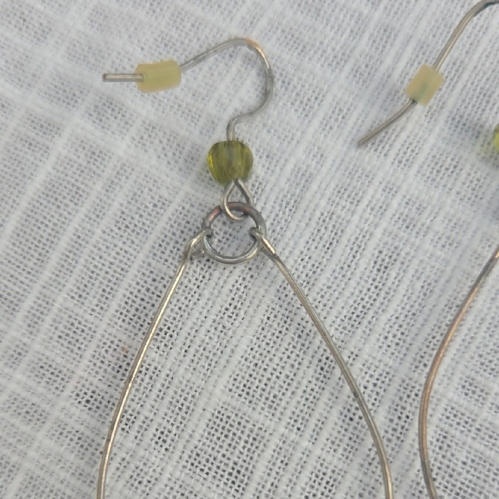 Elegant Silver and Green Dangle Earrings