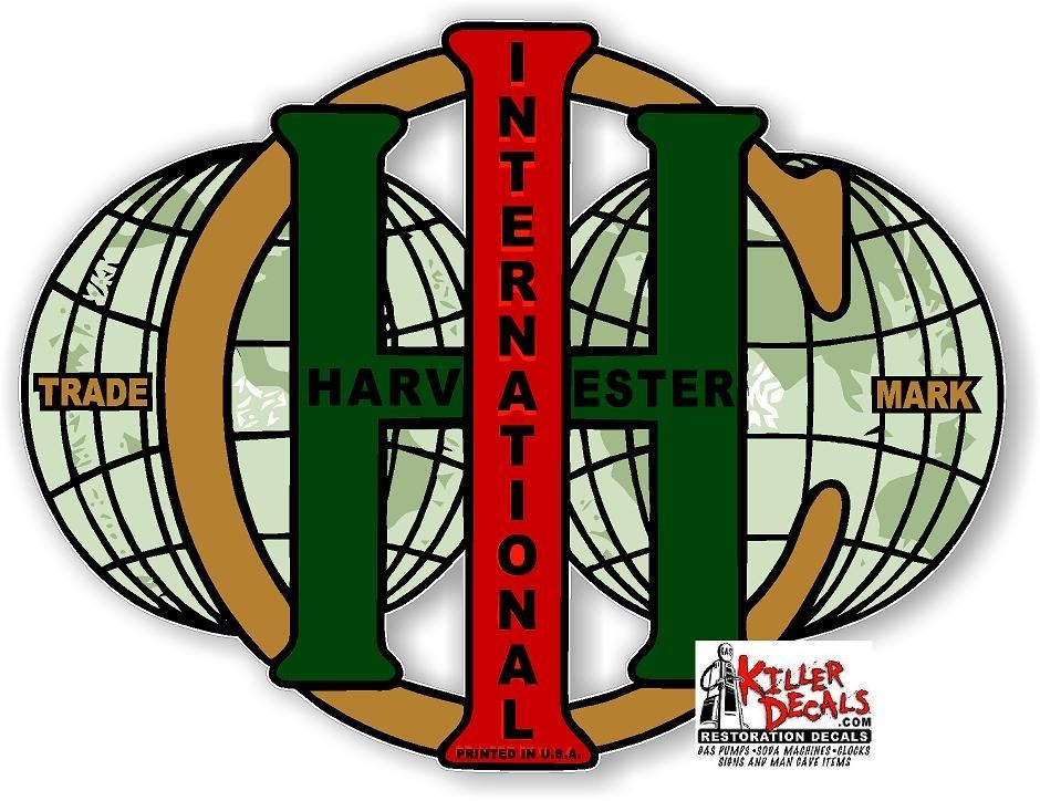 4.25"x3.25"  INTERNATIONAL IH WORLD - HIT AND MISS GAS ENGINE TRACTOR DECAL