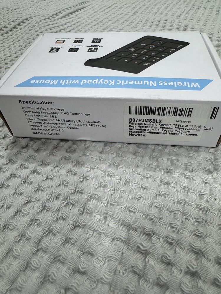 Wireless Numeric Keypad & Mouse Combo – 2.4GHz, USB, Black