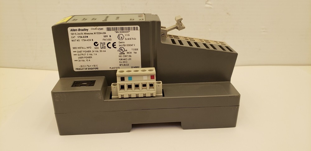 ALLEN BRADLEY 1734-ADN DEVICENET ADAPTER MODULE, 24VDC, 10A, SER. B