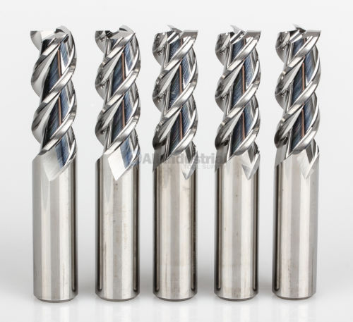 5 Pcs 1/2" YG1 Alu-Power 3 Flute Regular Length Carbide End Mill for Aluminum