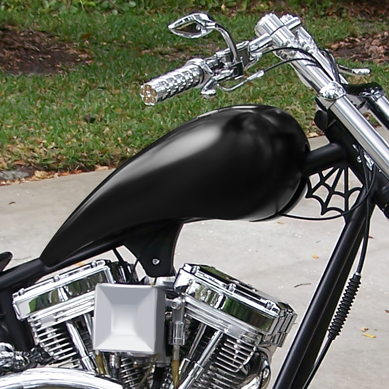 Custom 5" Stretched 4.5gal. Fuel Gas Tank Fit For Harley Chopper Motorcycle Bike