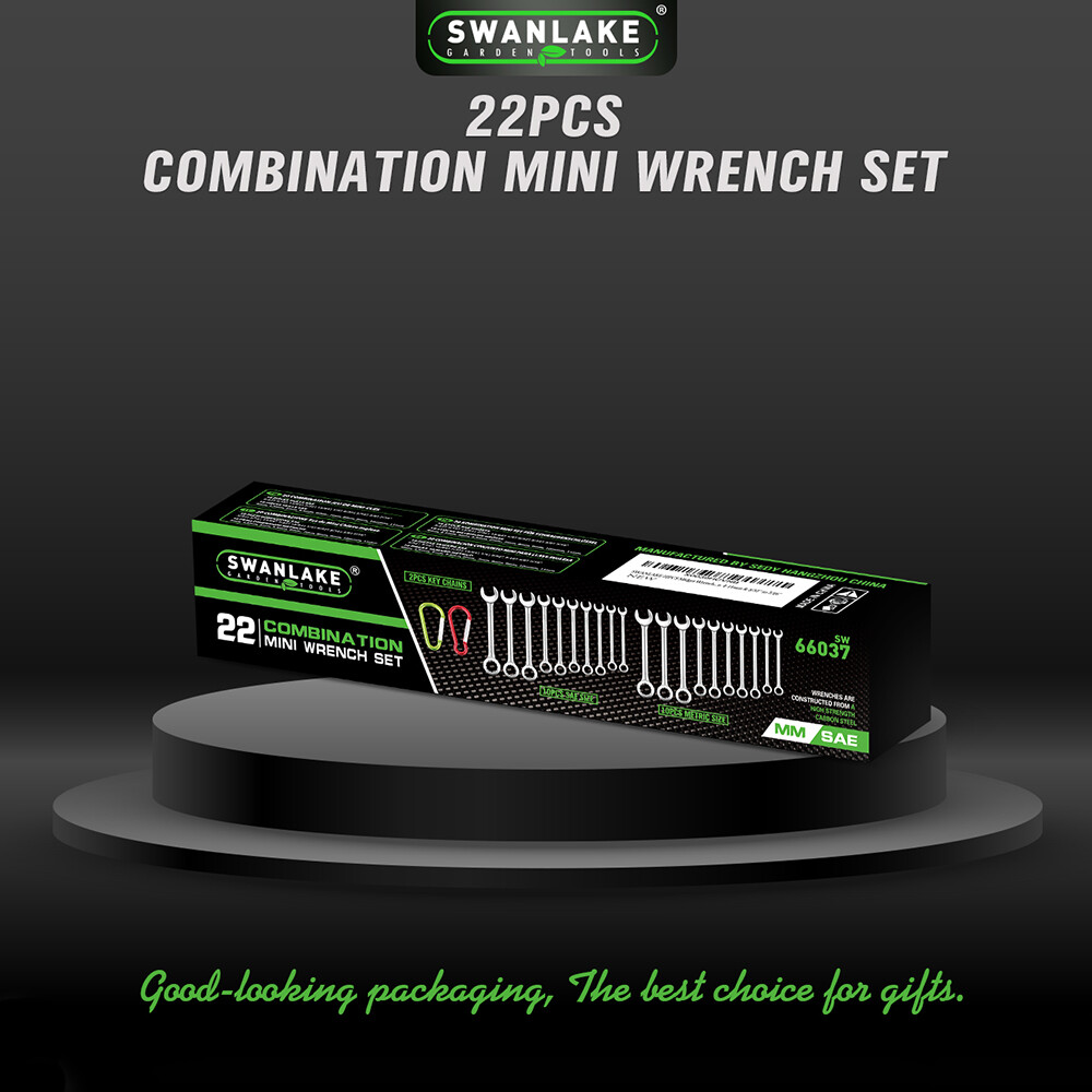 22PCS Combination Wrench Set Ignition Spanner Steel Tools Metric SAE Mini Small