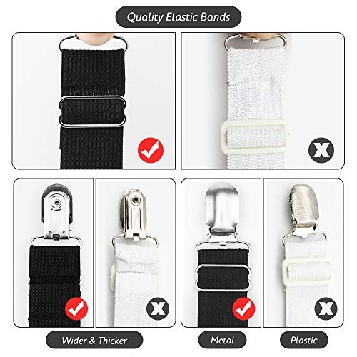 Bed Sheet Fasteners, 4 Pcs Adjustable Triangle Elastic Suspenders Grip