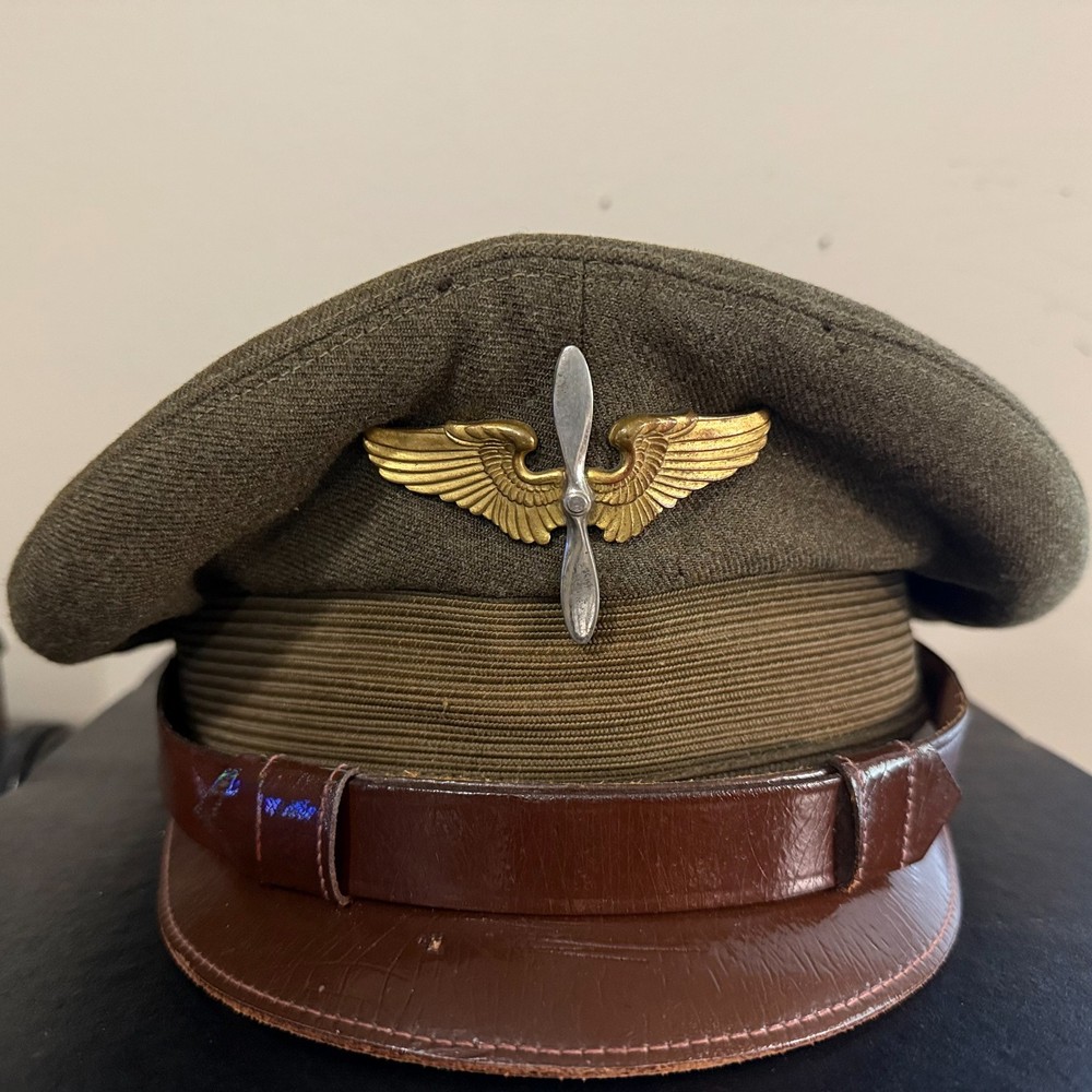 WW ll Service wool Olive-Drab Aviation Cadet hat
