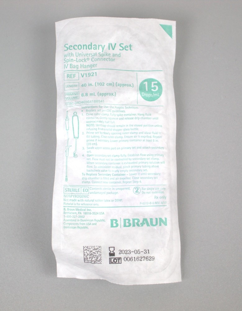 Braun Secondary IV Set w/universal spike &spin lock connector