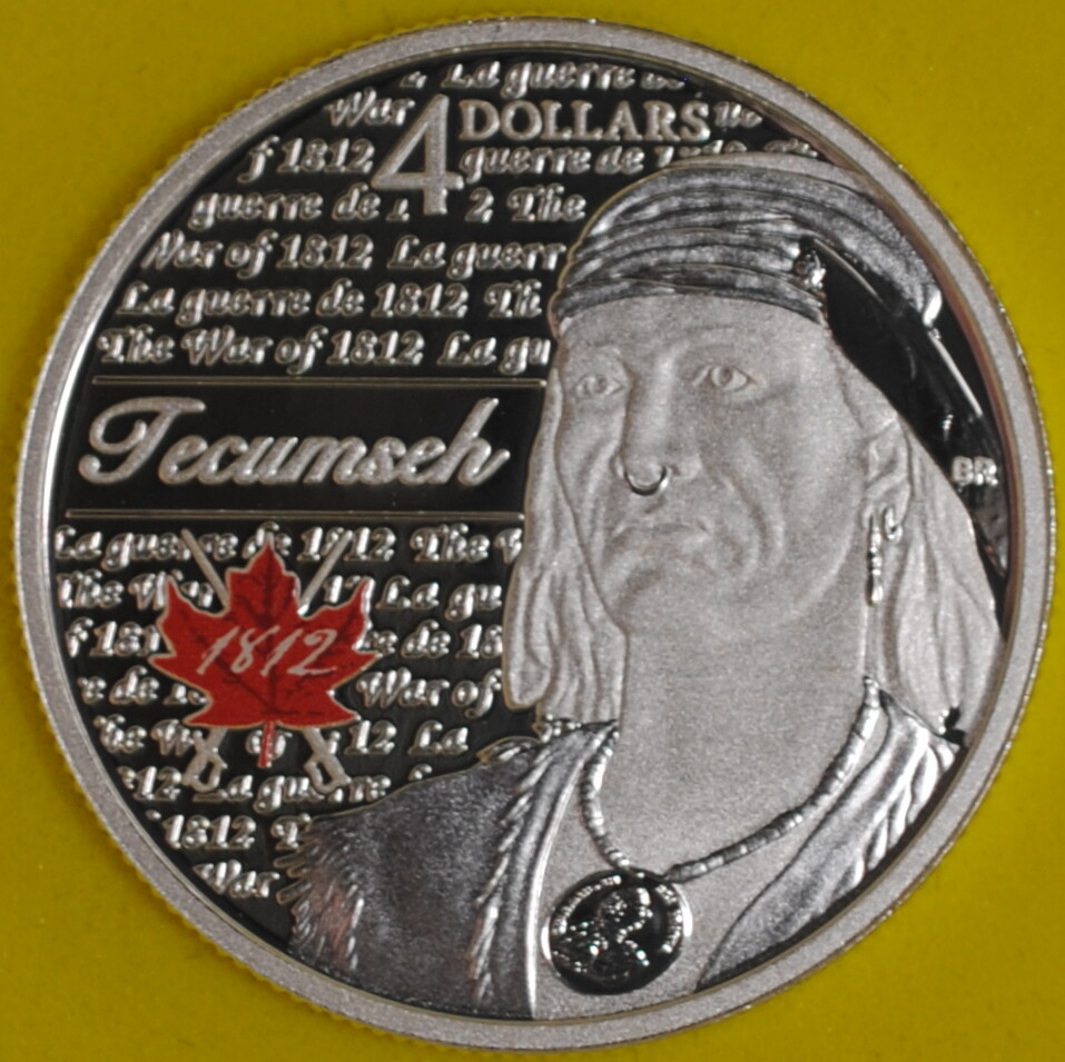 2012 Canada 4 Dollars Proof Tecumseh