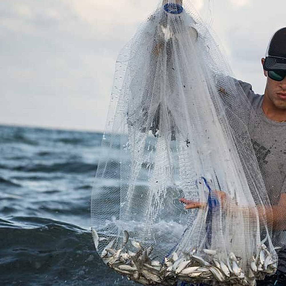 6/8/10/12/16FT Fishing Cast Net Bait Easy Throw Hand Cast Strong Nylon Mesh USA