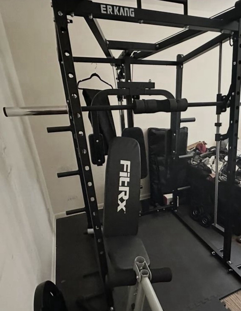 Smith Machine Power Cage Squat Rack w Bar Cable Crossover Machine ALL IN ONE!!