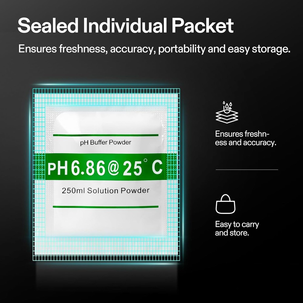 VIVOSUN 18-Pack pH Meter Buffer Solution Powder, 6.86/4.00/9.18, pH...