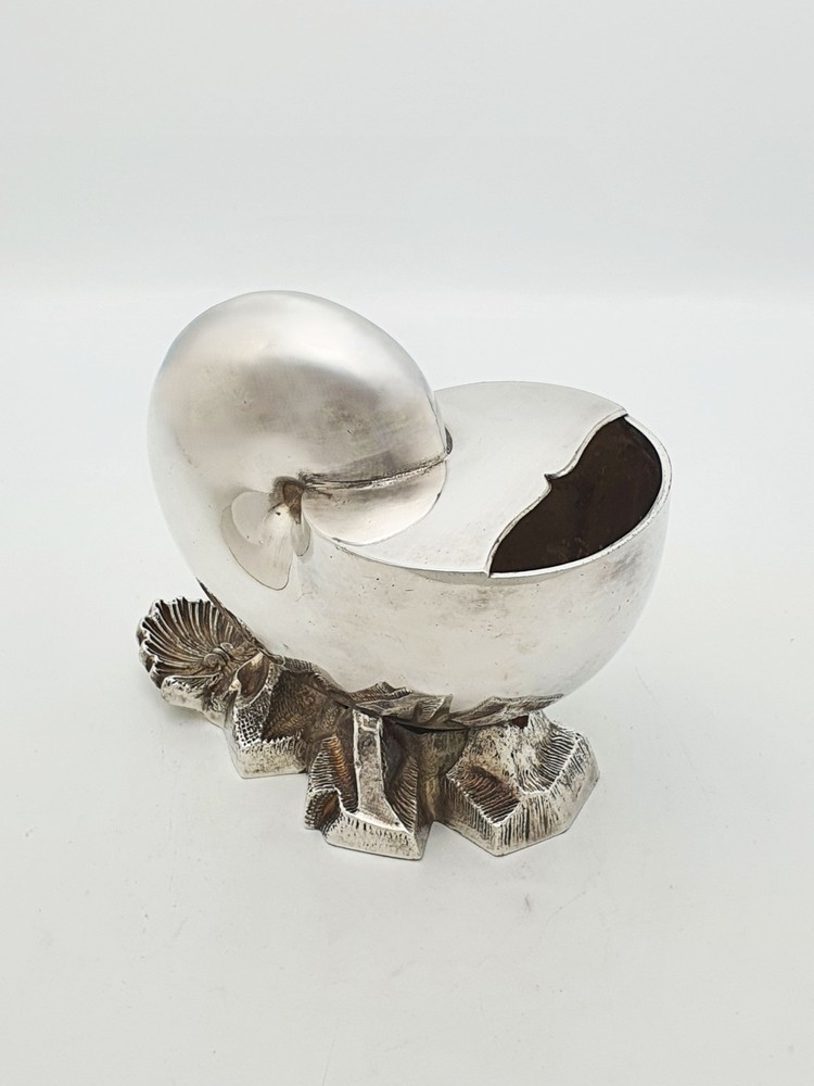 Antique Victorian Silver Plated Nautilus Shell Spoon Warmer - circa 1890