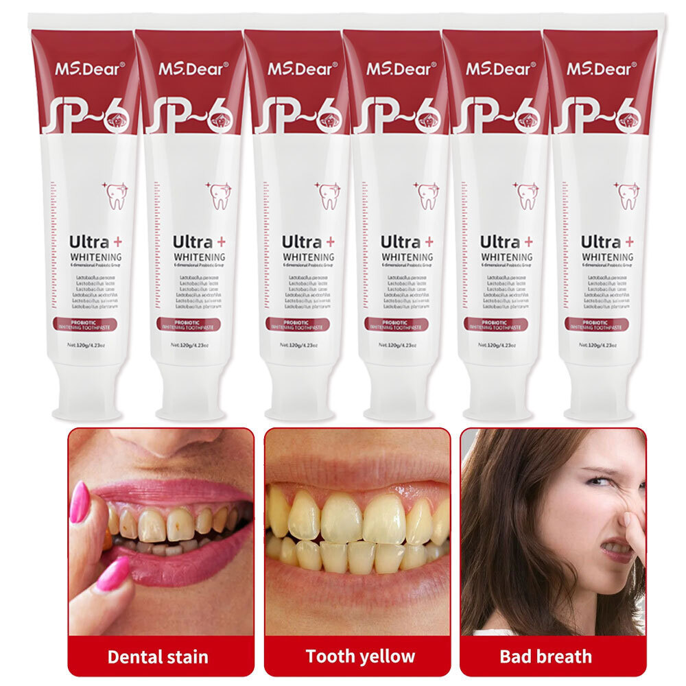 6/3Pack SP-6 Toothpaste, SP-6 Tooth Paste, Sp-6 Probiotic Whitening Toothpaste